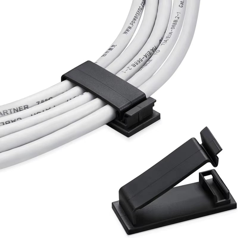 10Pcs Cable Clamp Cable Holder Cord Management Desk Wire Tie Fixer Adhesive Car Cable Organizer Clips Cable Winder Drop