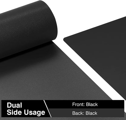 Dual Sided Desk Pad, Large Desk Mat, Waterproof Desk Blotter Protector Mouse Pad, Leather Desk Pad Large for Keyboard and Mouse (24" X 14", Black)