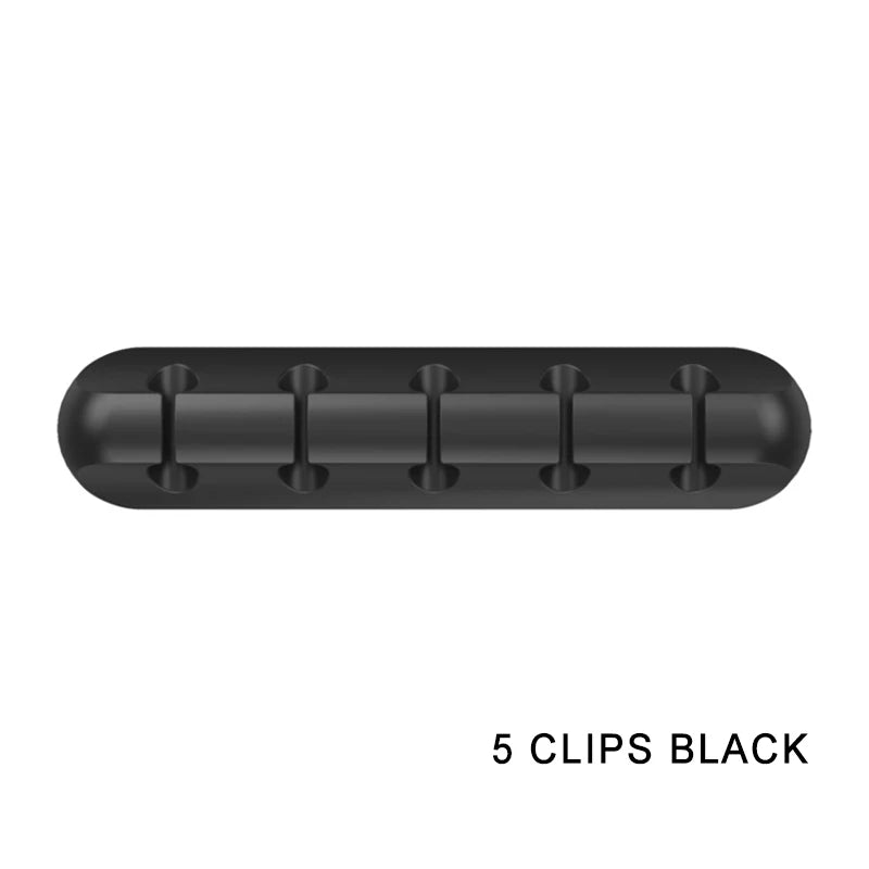 Tie Fixer Wire Management Organizador Cord Clip Office Desktop Phone Cables Holder USB Cable Silicone Organizer Winder