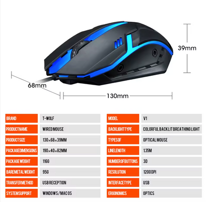 FC112 USB Optical Wired Computer Mouse with Easy Click for Office and Home, 1000DPI, Premium and Portable,Compatible with Windows PC, Laptop, Desktop, Notebook (Black)