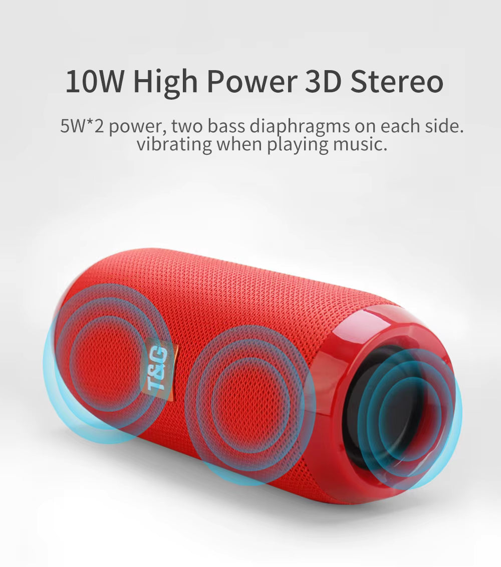 Bluetooth Speaker  TG117 Portable TWS Sound Box Waterproof Loudspeaker Outdoor Stereo Surround Speakers Support TF FM Radio
