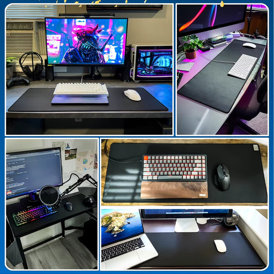 Tapis de souris grand format (1 pièce), tapis de bureau/jeux, base en caoutchouc antidérapante et lavable, idéal pour le travail, les jeux et le bureau.
