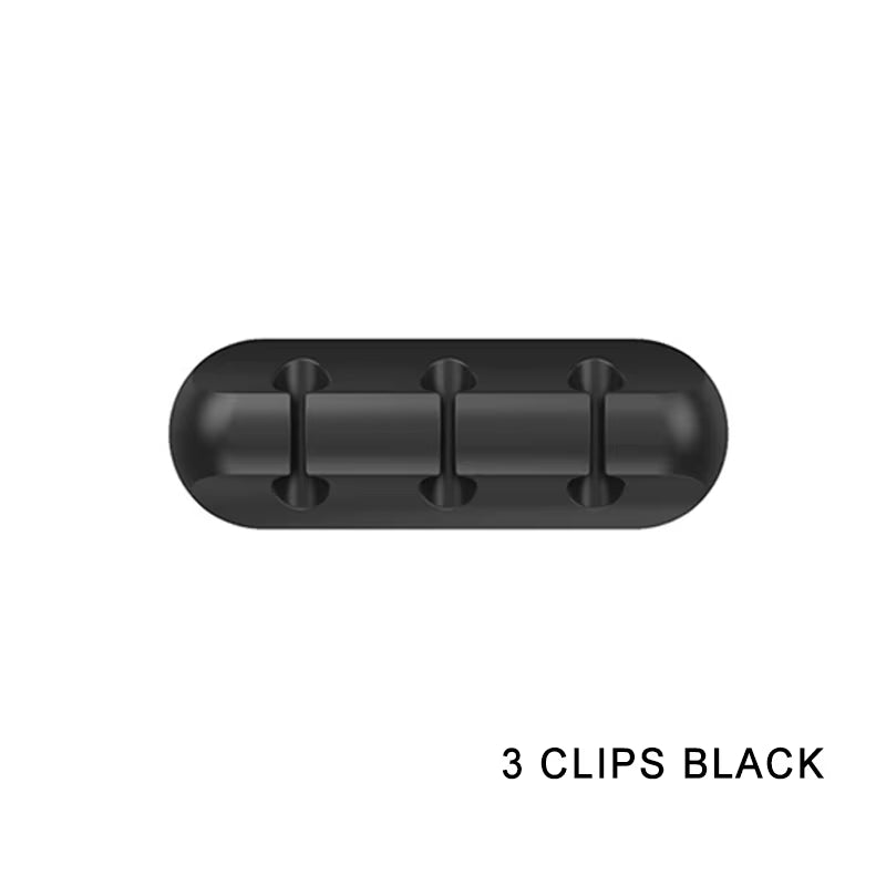 Tie Fixer Wire Management Organizador Cord Clip Office Desktop Phone Cables Holder USB Cable Silicone Organizer Winder